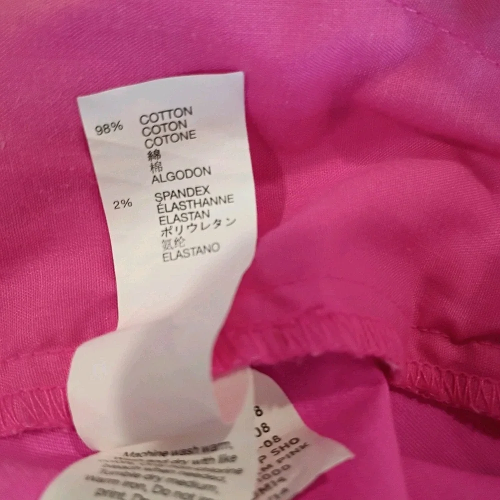 Khakis By GAP Women Boyfriend Roll-Up Hot Pink Summer Nautical Shorts Size 14 - Picture 8 of 8